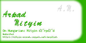 arpad mityin business card